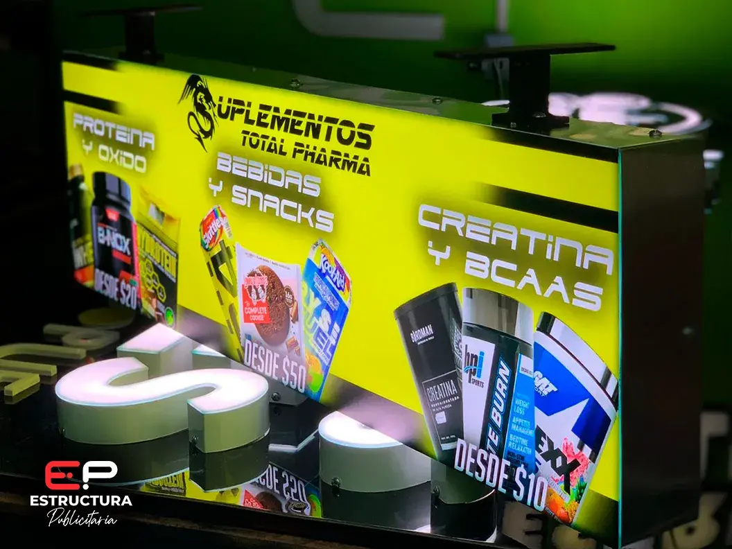 Cajas de luz - Anuncio Luminoso Rectangular - Estructura Publicitaria México
