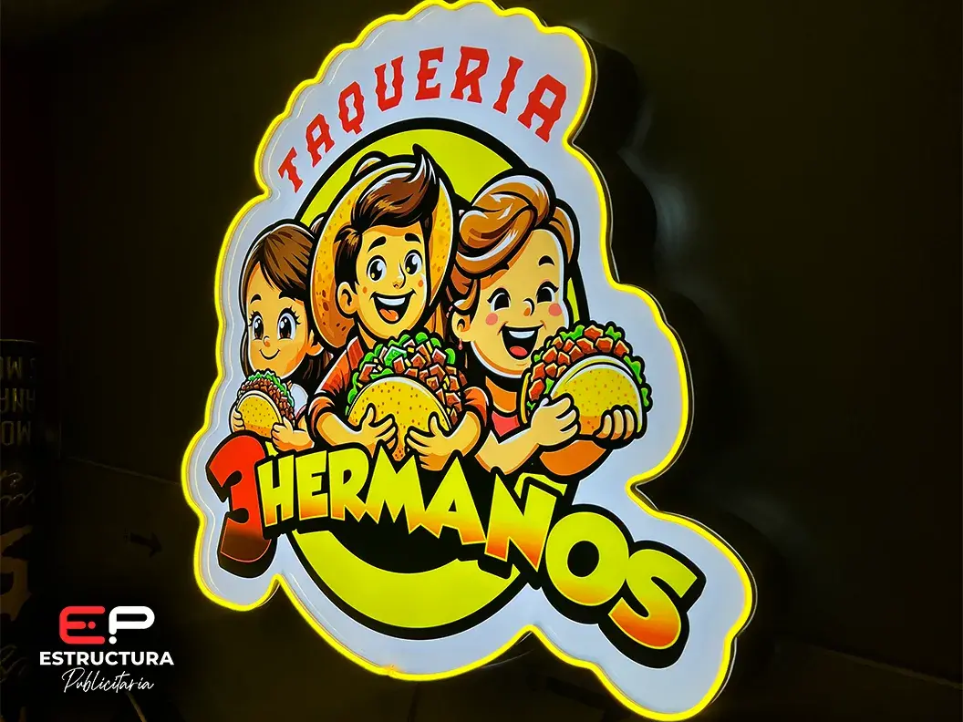 Anuncio Luminoso 3D Personalizado - Estructura Publicitaria México