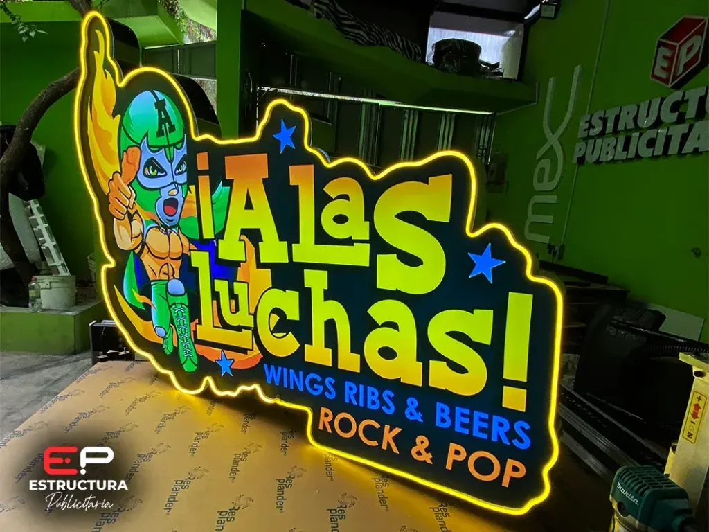 Anuncio Luminoso 3D Personalizado - Estructura Publicitaria México