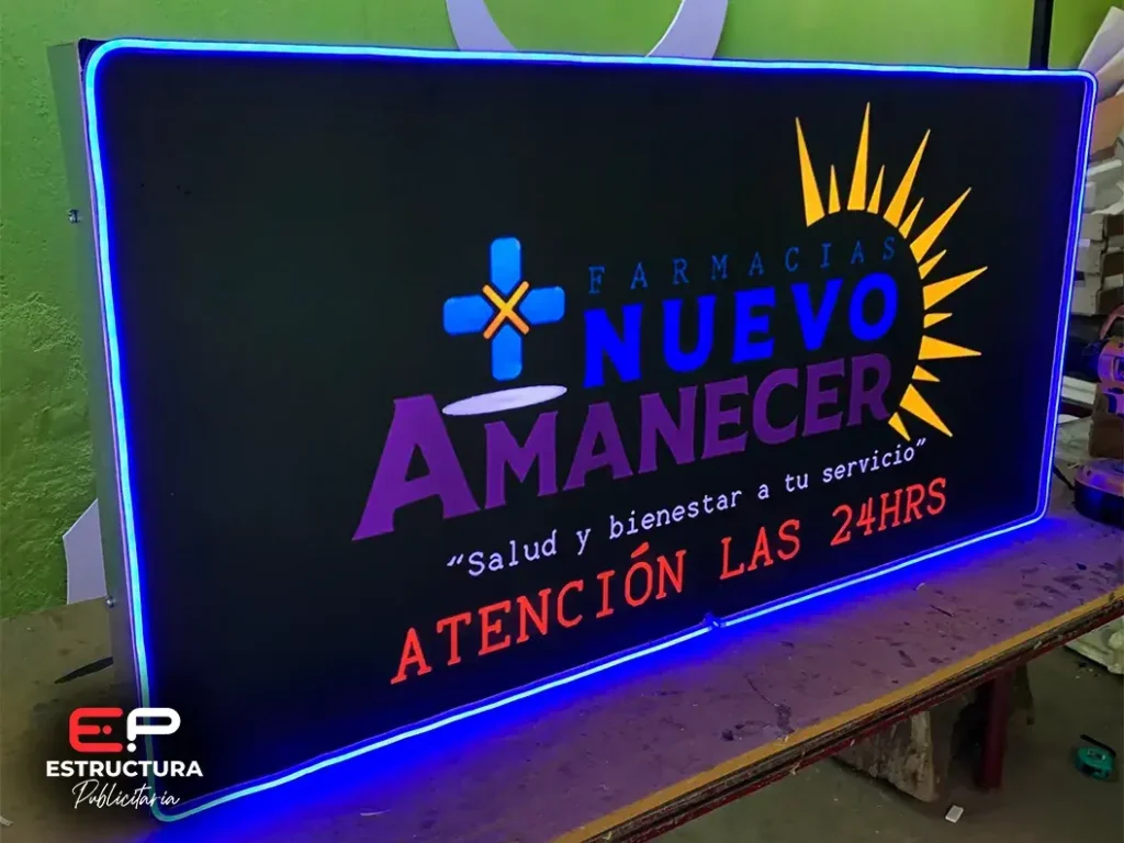 Cajas de luz - Anuncio Luminoso Rectangular - Estructura Publicitaria México