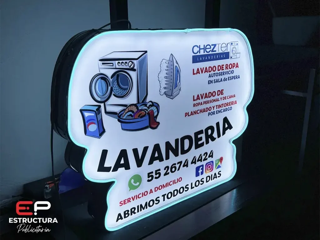 Bandera Luminosa 2 caras - Estructura Publicitaria México