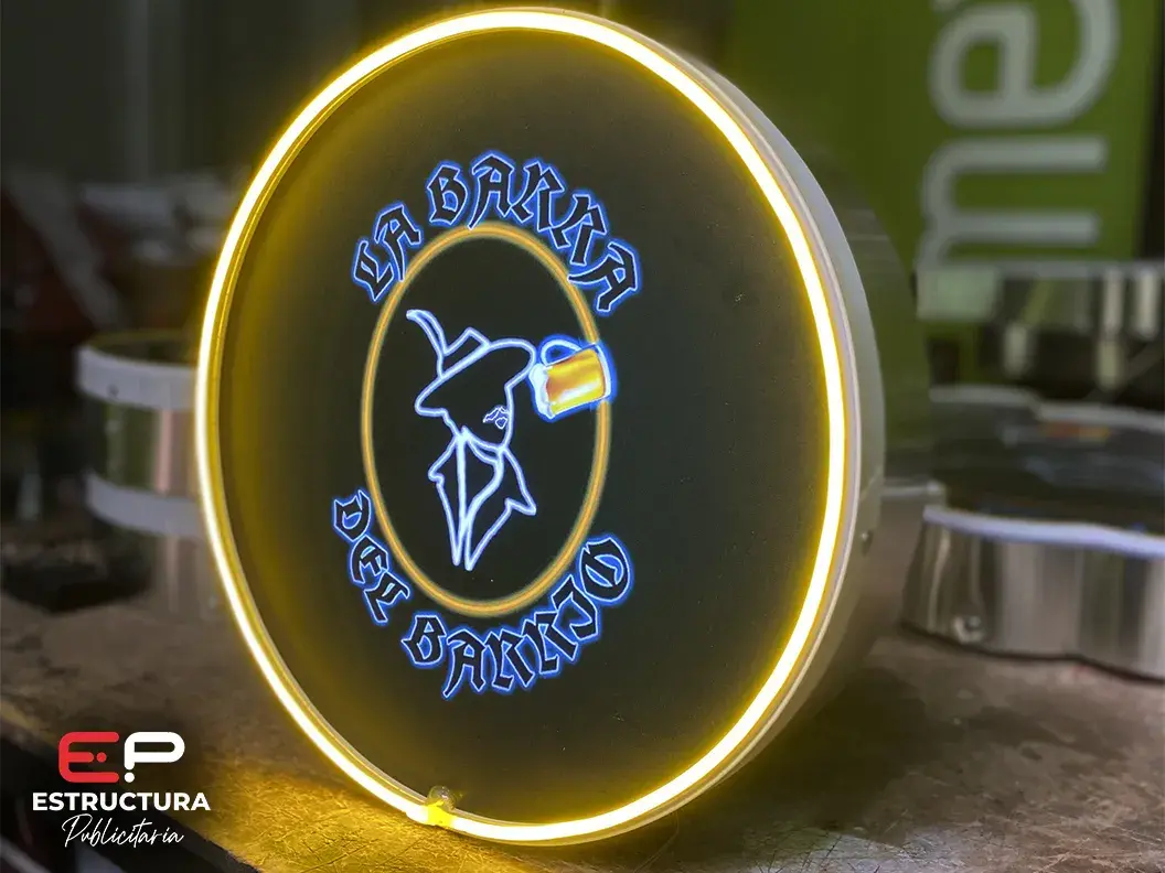 Anuncio Luminoso Redondo - Botón Luminoso - Estructura Publicitaria México